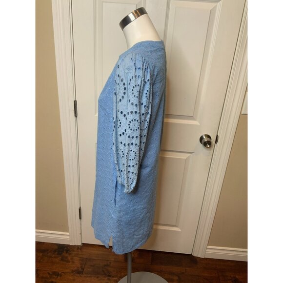 Cartolina Nantucket Blue Floral Eyelet Embroidered Isabella Dress Size S NWT! - Picture 3 of 5